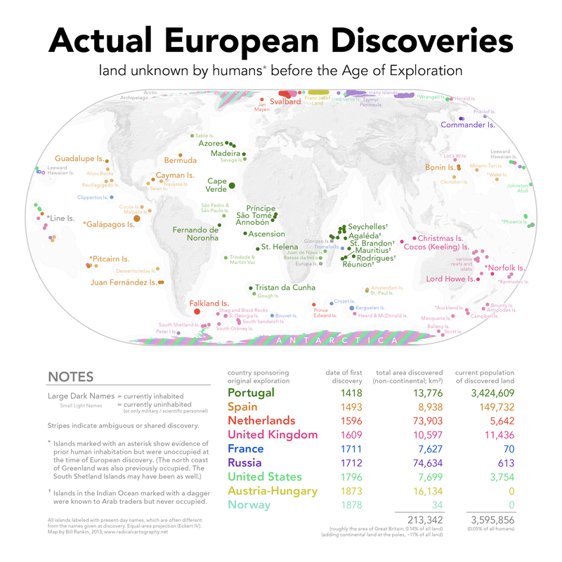 Illustration for article titled A Map of the Lands Actually Discovered by European Explorers